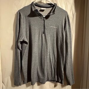 Columbia Men's Size S Pullover Sweater Quarter Zip Classic Cotton Gray Tech Golf